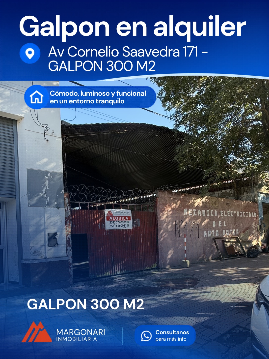 ALQUILER – Av. Cornelio Saavedra 171 | Galpón 300 m² — foto 1